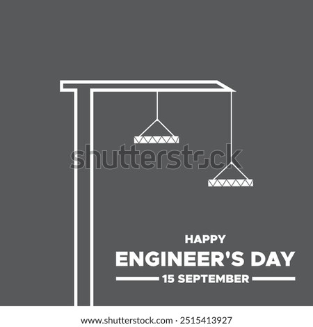 happy Engineer's Day, 15 September, post, poster, banner, ads, reel, flyer design for Engineer's Day. stock illustration, vector file. editable template.