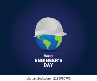 Happy Engineer's day vector illustration on dark blue background
