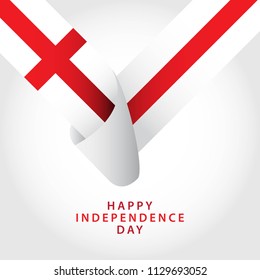 Happy England Independence Day Vector Template Design Illustrator
