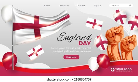 Happy England National Day. Design template illustration for banner, Website, Poster.