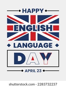 Happy English language day t-shirt for print ready