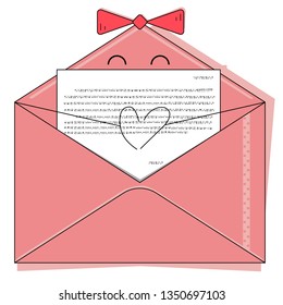 Happy envelope with a letter