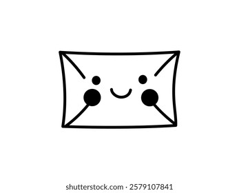 Happy envelope outline with cute face for love letters

