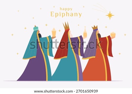 Happy Epiphany background illustration in flat style design