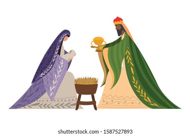 Happy epiphany day design, religion christianity god faith spirituality belief and pray theme Vector illustration