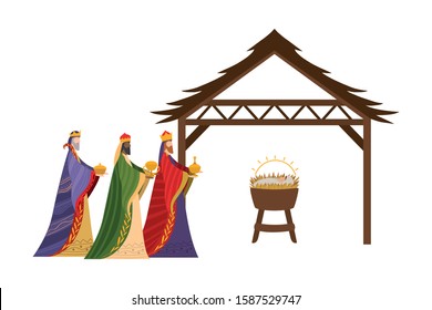 Happy epiphany day design, religion christianity god faith spirituality belief and pray theme Vector illustration