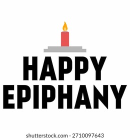 Feliz Día de la Epifanía, Ilustración plana de dibujos animados, Celebración cristiana de la fe en la divinidad de Jesús desde su llegada a la Tierra. Ilustración vectorial