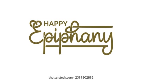 Happy Epiphany Day Handwritten Flat Illustration. Great for Christian festivals to Faith in the Divinity of Jesus Since His Coming to the World. Vector illustration