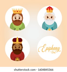 Happy epiphany day poster - Vector illustration design