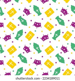 Happy Epiphany Day Seamless Pattern Design Christian Festival to Faith in Template Hand Drawn Cartoon Flat Illustration