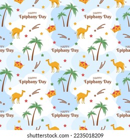 Happy Epiphany Day Seamless Muster Design Christian Festival to Faith in Template handgezeichnet Cartoon Flat Illustration