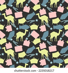 Happy Epiphany Day Seamless Pattern Design Christian Festival to Faith in Template Hand Drawn Cartoon Flat Illustration