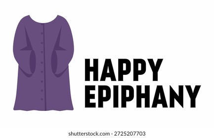Fondo de Vector de Feliz Día de Epifanía. Con ropa de sabios, Ilustración vectorial.