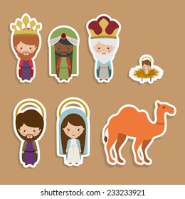 Happy epiphany design over beige background, vector illustration.