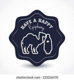 Happy epiphany design over white background, vector illustration.