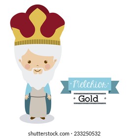 Happy epiphany design over white background, vector illustration.