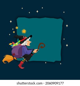 Happy Epiphany. Italian Christmas tradition. Festive frame .vector illustration