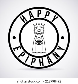 happy epiphany over gray background vector illustration