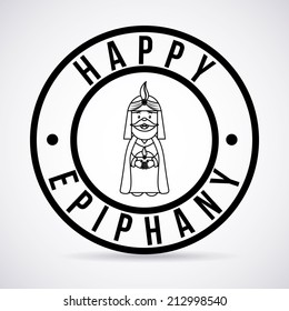 happy epiphany over gray background vector illustration