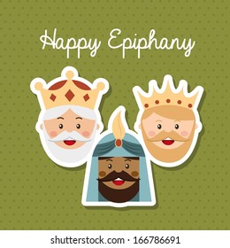 happy epiphany over green background vector illustration