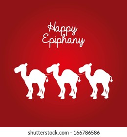 happy epiphany over red  background vector illustration