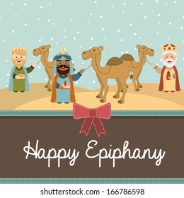 happy epiphany over  sky background vector illustration