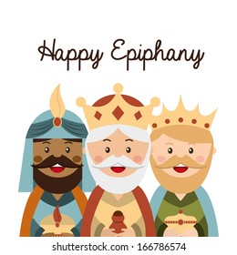 happy epiphany over white background vector illustration