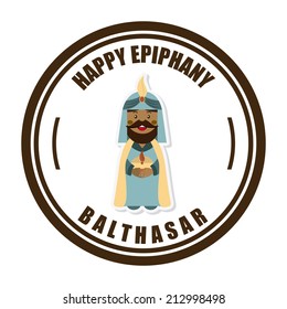 happy epiphany over white background vector illustration