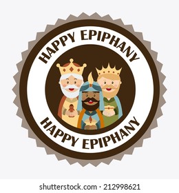 happy epiphany over white background vector illustration