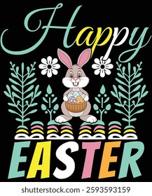 Happy Ester
"Celebrate Easter with this delightful design featuring a cheerful bunny holding a basket of vibrant Easter eggs. Perfect for festive decorations, greeting cards, and seasonal promotions."