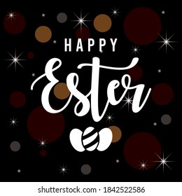 Happy Ester Day White Latter Style With Dark Background, EPS 10 File