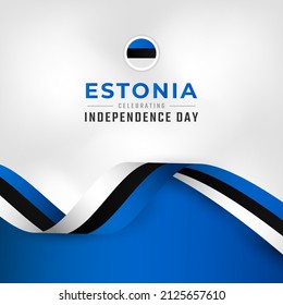 Happy Estonia Independence Day February 24th Celebration Vector Design Illustration. Template for Poster, Banner, Advertising, Greeting Card or Print Design Element