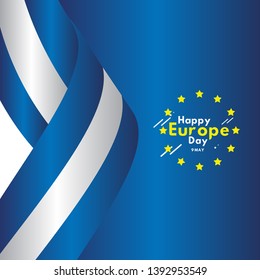 Happy Europe Day Celebrate Flag Vector Template Design Illustration
