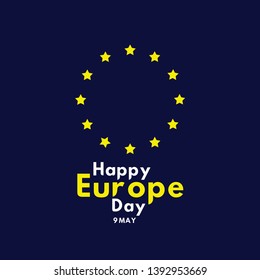 Happy Europe Day Celebrate Flag Vector Template Design Illustration
