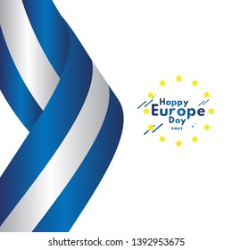 Happy Europe Day Celebrate Flag Vector Template Design Illustration