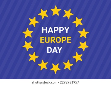 Happy Europe Day. Holiday concept. Template for background, banner, card, poster with text inscription. Vector illustration