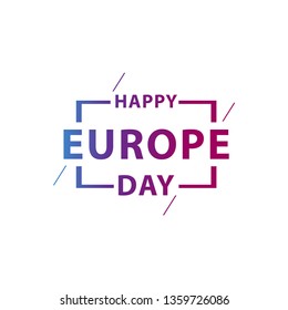 Happy Europe Day Logo Vector Template - Vector