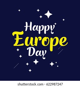 Happy Europe Day Logo Vector Template