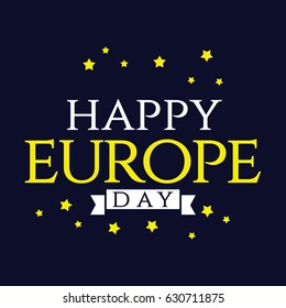 Happy Europe Day Logo Vector Template