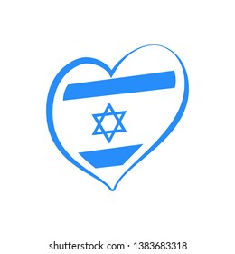 Happy Eurovision Israel song contest festival festive background heart logo Israeli flag blue star, isolated on white background banner template love symbol card Tel Aviv sign 2022 Independence day