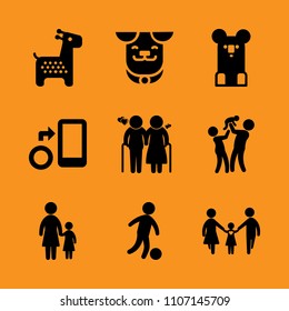 happy, evening, mother and modern icon set. Vector illustration for web and design.