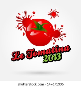 Happy Event Le Tomatina Festival. Vector illustration.