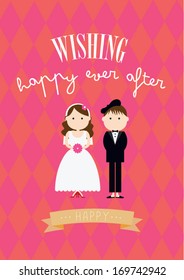happy ever after poster template vector/illustration / background/ greeting card