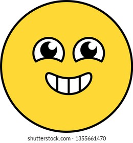 Happy, excited emoji vector illustration