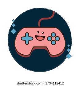 Happy Excited Expression of Game Controller Vector Design