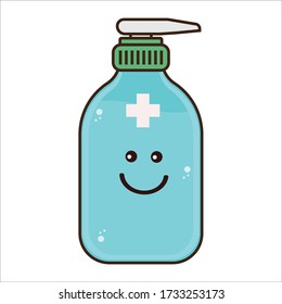 Happy Excited Expression of Hand Wash Vector Design