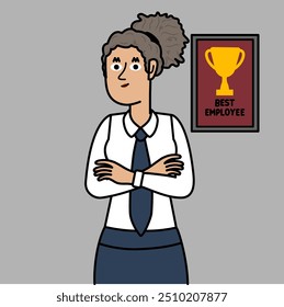 happy executive woman employee of the month concept