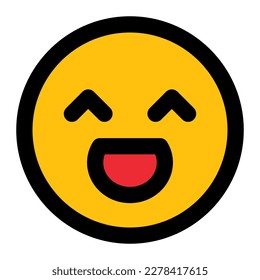icono de relleno de emoticono de expresión feliz