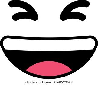 happy expression emoticon vector. symbol, illustration, sign