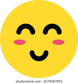 happy expression emoticon vector. symbol, illustration, sign